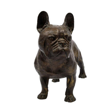 UNBEKANNTER KÜNSTLER lebensgroße Bulldogge aus Bronze - Foto 5