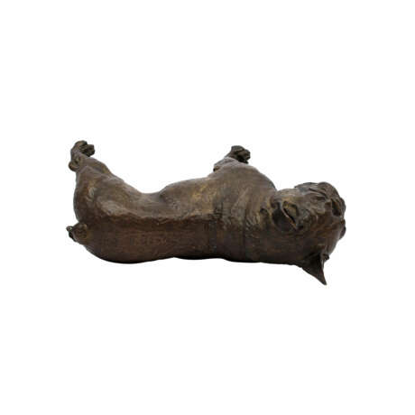 UNBEKANNTER KÜNSTLER lebensgroße Bulldogge aus Bronze - Foto 6