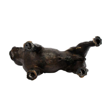UNBEKANNTER KÜNSTLER lebensgroße Bulldogge aus Bronze - photo 7