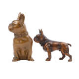 Zwei figürliche Bulldoggen aus Bronze - Foto 2