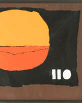 Friedhelm Ottfried Goepel (1928 Essen - 2013 ebenda). Komposition mit orangem Kreis