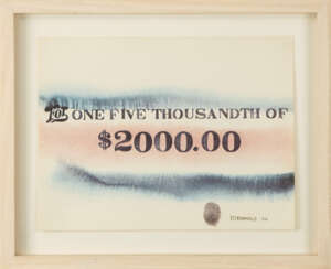 Edward Kienholz (1927 Fairfield, Washington - 1994 Hope, Idaho). 'For One Five Thousandth of $ 2000.00'