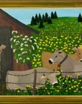 Lisa Kreitmeir (1935 Oberammergau). 'Jungvieh auf der Alm'