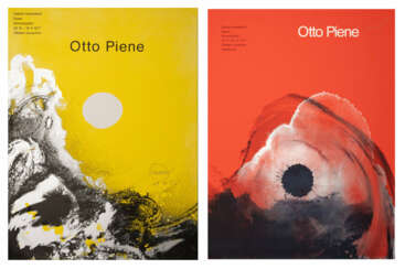 Otto Piene (1928 Bad Laasphe - 2014 Berlin). Paar Ausstellungsplakate der Galerie Heimeshoff
