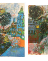 Théo Tobiasse (1927 Tel Aviv-Jaffa - 2012 Cagnes-sur-Mer). 'Tout en haut de la rue de Saint Vincent' und 'Les fruits de Brugges'
