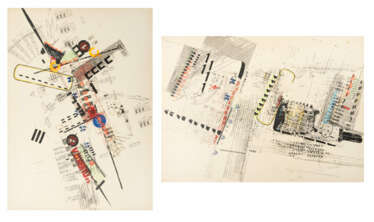 Gerard Verdijk (1934 Boxmeer - 2005 Den Haag). Paar abstrakte Kompositionen