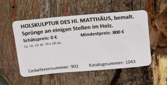 HOLZSKULPTUR, Heiliger, Holz, 18./19. Jahrhundert - фото 5