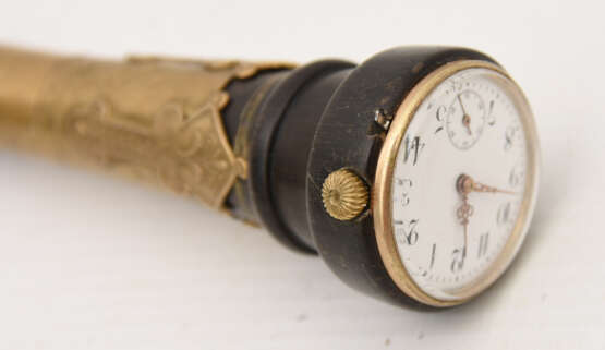 SPAZIERSTOCK, Mit eingebauter Uhr im Knauf, 19. Jahrhundert - Foto 4
