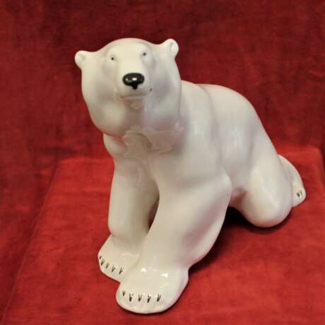 Статуэтка "Белый медведь" ЛФЗ XX век - фото 1