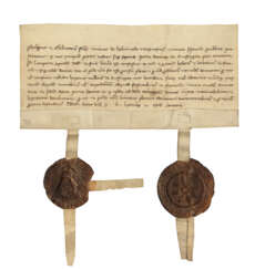A document with pendent seals of two brothers
