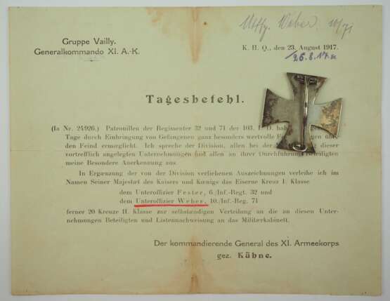 Preussen : Nachlass des Unteroffiziers Weber vom 3. Thüringischen Infanterie-Regiment No. 71 - Träger des Militärverdienstkreuzes. - Foto 6