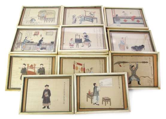 42 Miniaturen mit Darstellung verschiedener Berufe 1571 Im Stil von Wu Ziling: Die Fahrt zur roten Wand - photo 1