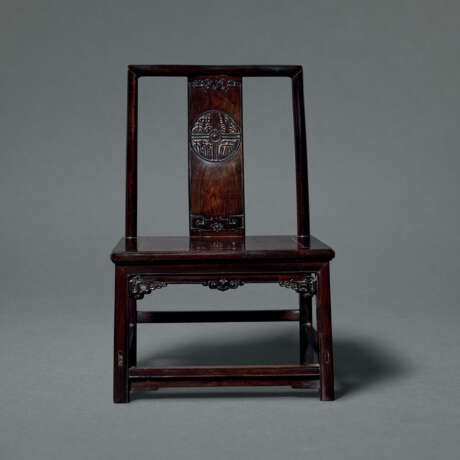 A SET OF FOUR CARVED ZITAN LOW CHAIRS - photo 3