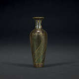 A SMALL MOTHER-OF-PEARL-INLAID BLACK-LACQUERED VASE - photo 1