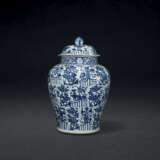A LARGE BLUE AND WHITE JAR AND COVER - photo 1