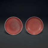 TWO COPPER-RED-GLAZED DISHES - фото 1