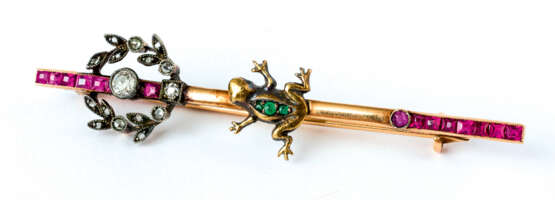 AN AMAZING RUSSIAN BROOCH WITH FROG - photo 1