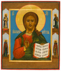 FINELY PAINTED RUSSIAN ICON SHOWING CHRIST PANTOKRATOR