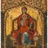 CENTER-PART OF A GREEK TRIPTYCH SHOWING THE ENTHRONED MOTHER OF GOD - photo 1