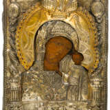 RUSSIAN ICON WITH SILVER OKLAD SHOWING THE MOTHER OF GOD KAZANSKAYA - photo 1