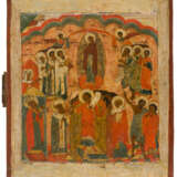RUSSIAN ICON SHOWING THE MOTHER OF GOD POKROV AND ST. ROMANOS THE MELODIST - photo 1