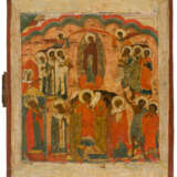 RUSSIAN ICON SHOWING THE MOTHER OF GOD POKROV AND ST. ROMANOS THE MELODIST - фото 1