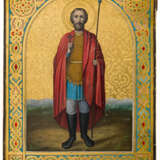 RUSSIAN GOLDGROUND ICON SHOWING ST. THEODORE TIRON - фото 1