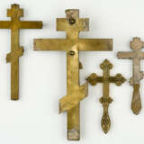 4 RUSSIAN BRASS BENEDICTION CROSSES - фото 1