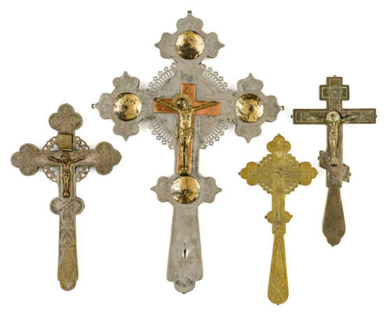 FOUR RUSSIAN BENEDICTION CROSSES - Foto 1