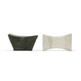 A WHITE-GLAZED PILLOW AND A GREEN-GLAZED PILLOW - photo 1