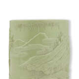 A CARVED LIME GREEN-GLAZED BRUSHPOT, BITONG - photo 4