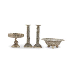 A GROUP OF FOUR EXPORT SILVER TABLEWARES