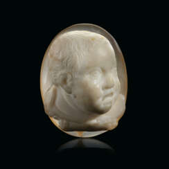 A ROMAN ONYX CAMEO WITH A CHILD&#39;S HEAD