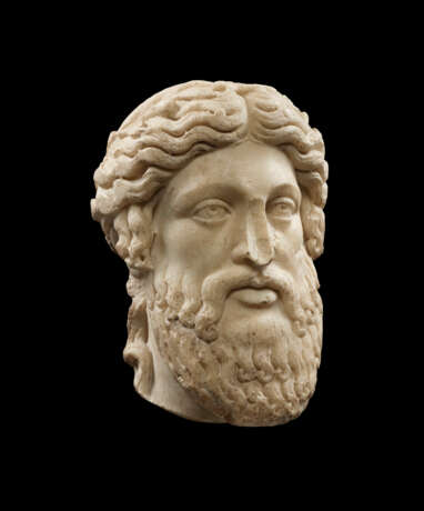 A ROMAN MARBLE HEAD OF BACCHUS - photo 1