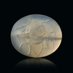 A ROMAN CHALCEDONY RINGSTONE WITH A CENTAUR AND A WOMAN