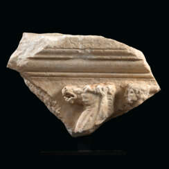 A ROMAN MARBLE RELIEF FRAGMENT WITH HORSE AND RIDER