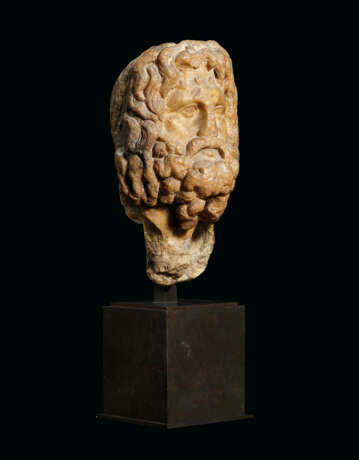 A ROMAN MARBLE HEAD OF ZEUS SERAPIS - фото 2