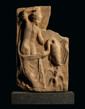 A ROMAN MARBLE RELIEF OF LEDA AND THE SWAN - photo 1