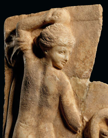 A ROMAN MARBLE RELIEF OF LEDA AND THE SWAN - photo 3