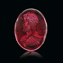 A EUROPEAN GARNET RINGSTONE WITH THE PORTRAIT BUST OF AN EMPEROR