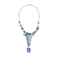 CARTIER COLORED SAPPHIRE, SAPPHIRE AND DIAMOND &#39;SUCETTE&#39; NECKLACE