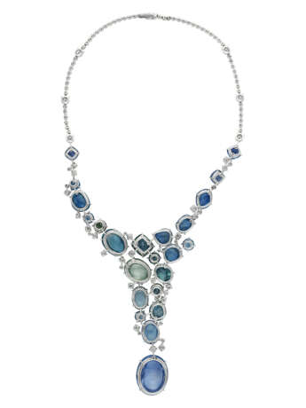 CARTIER COLORED SAPPHIRE, SAPPHIRE AND DIAMOND `SUCETTE` NECKLACE - фото 3