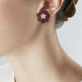 VAN CLEEF & ARPELS RUBY AND DIAMOND `MYSTERY-SET` FLOWER EARRINGS - photo 2