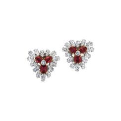 CARTIER RUBY AND DIAMOND EARRINGS