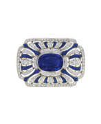 Dreicer & Co.. DREICER &amp; CO. ART DECO SAPPHIRE AND DIAMOND BROOCH
