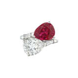 RUBY AND DIAMOND TWIN-STONE RING - photo 5