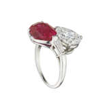 RUBY AND DIAMOND TWIN-STONE RING - Foto 6