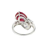 RUBY AND DIAMOND TWIN-STONE RING - photo 7