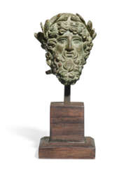 A ROMAN BRONZE HEAD OF JUPITER