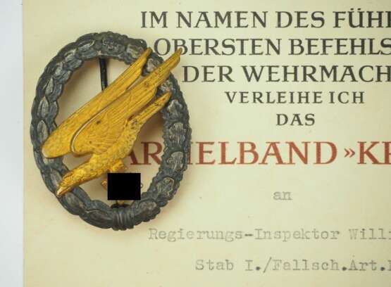 Nachlass eines Regierungs-Inspektors im Stab I./ Fallschirm-Artillerie-Regiment 1. - Foto 2